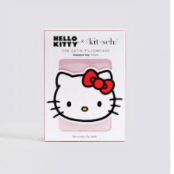 Kitsch x Hello Kitty (Solid Pink Kitty Face) - Satin Pillowcase with Zipper for - Picture 2 of 4